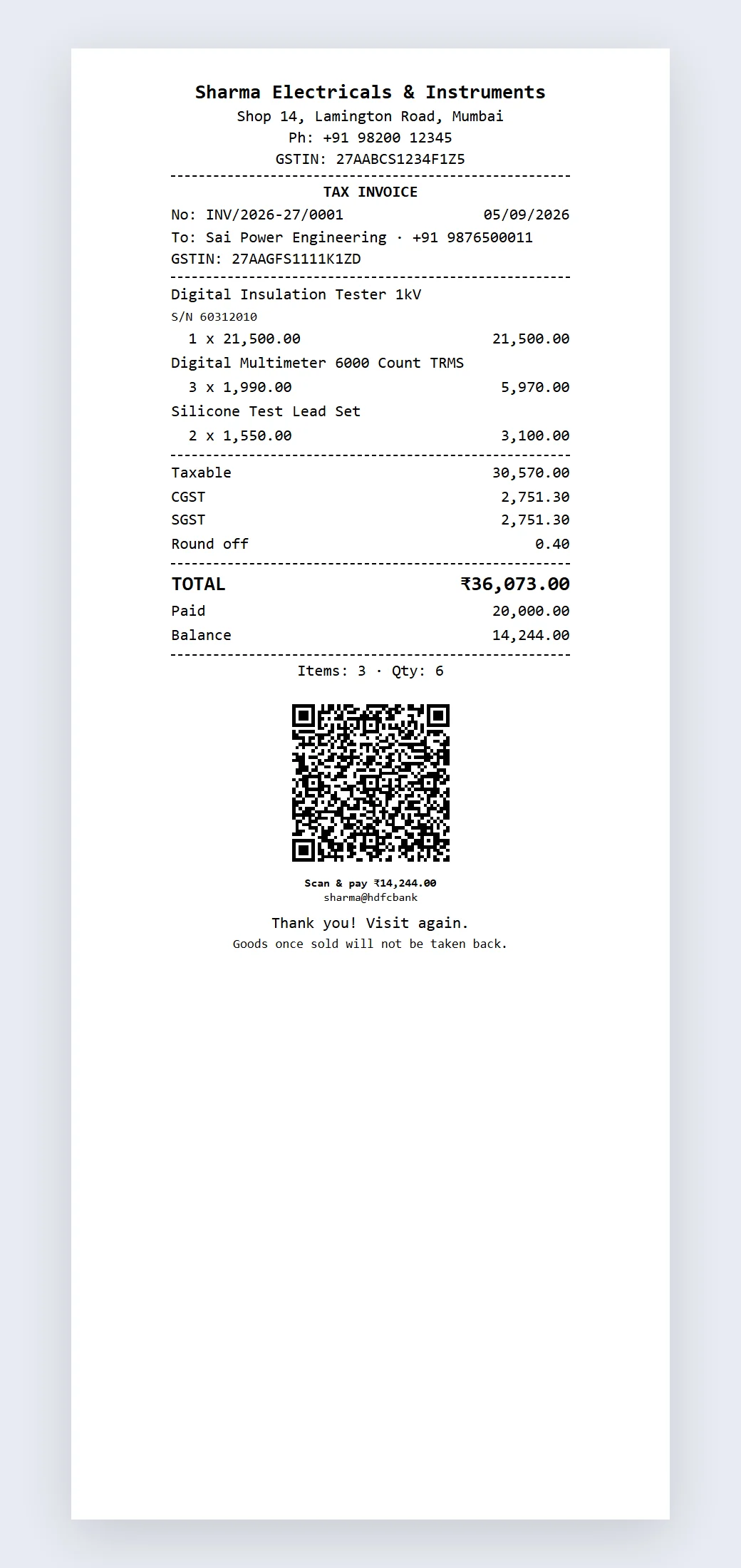 80 mm thermal receipt